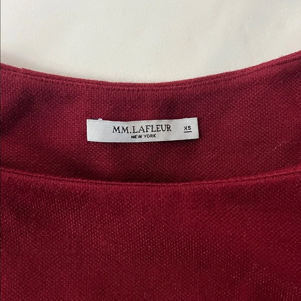 M.M. Lafleur Sadie 2.0 Maroon Red Classy Twist Shoulder Blouse Top XS - Picture 7 of 9